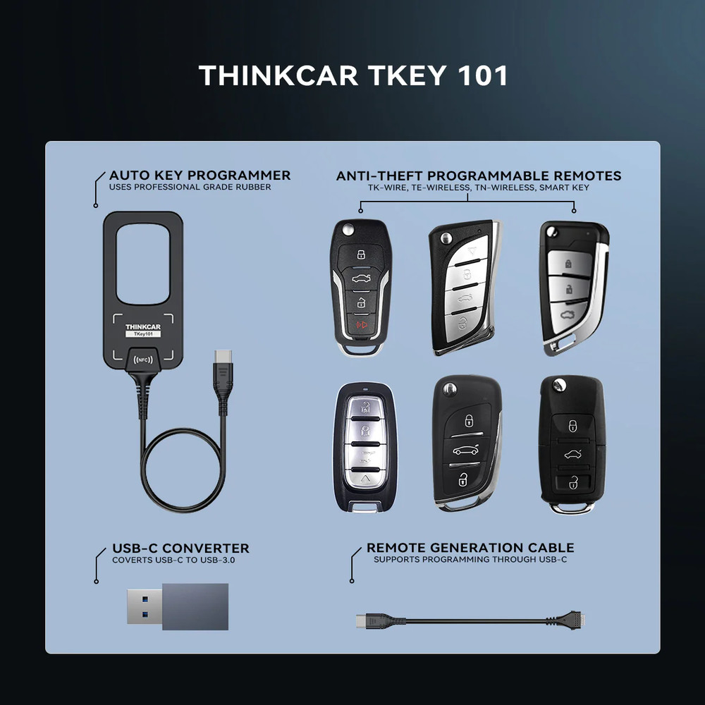 ThinkScan 689BT &THINKTPMS &TKEY101 OBD2 Scanner Diagnostic Key Programmer Tools