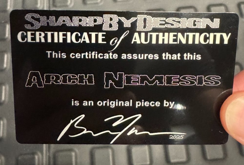 Brian Nadeau Sharp By Design Arch Nemesis Arcade Damascus