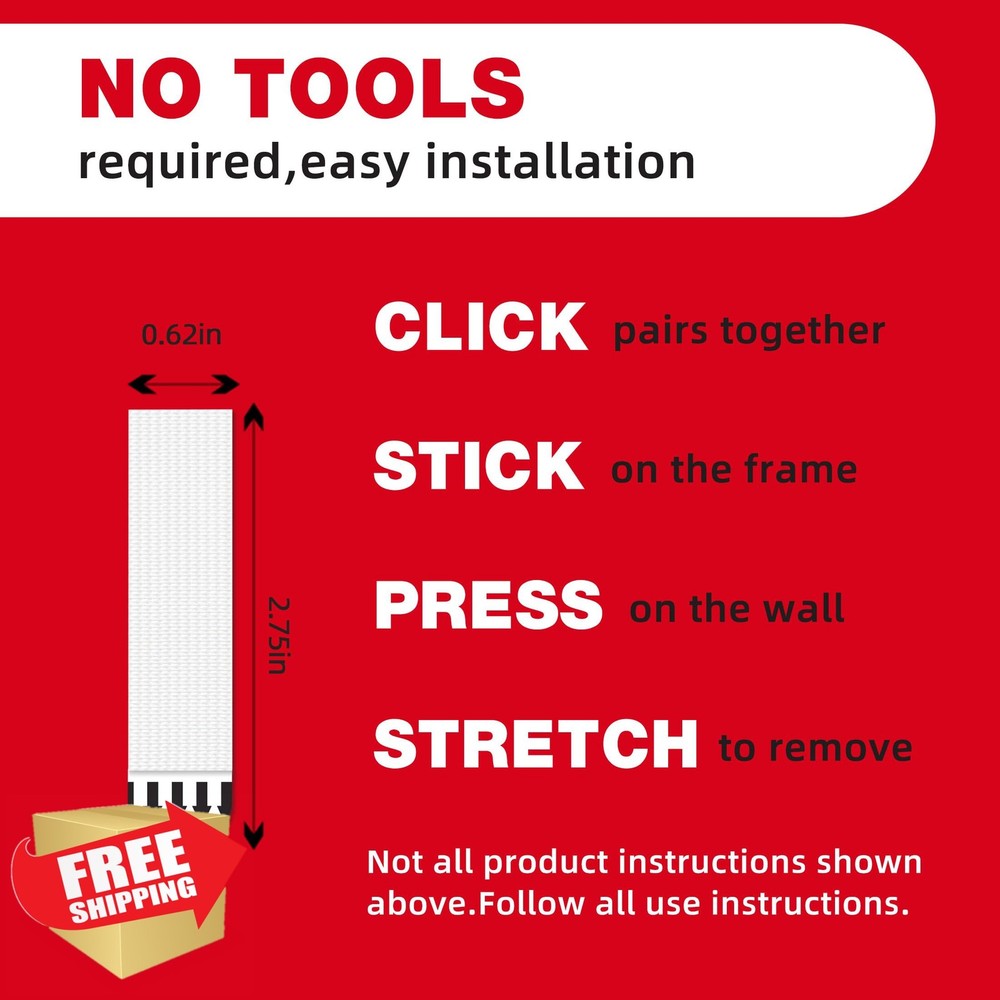 Sinfuo Removable Hook-and-Loop Strips 40-Sets Damage-Free