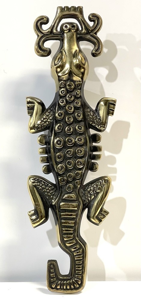 Vintage Brass And Metal Crocodile Door Pull Handle