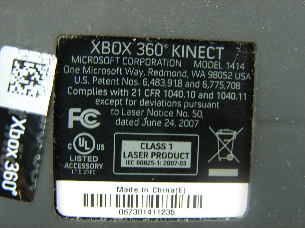 Microsoft Xbox 360 Kinect Model 1414 Untested