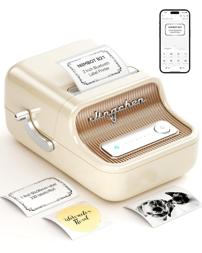 NIIMBOT B21 Label Maker, Thermal Label Printer, Portable Inkless Label Makers