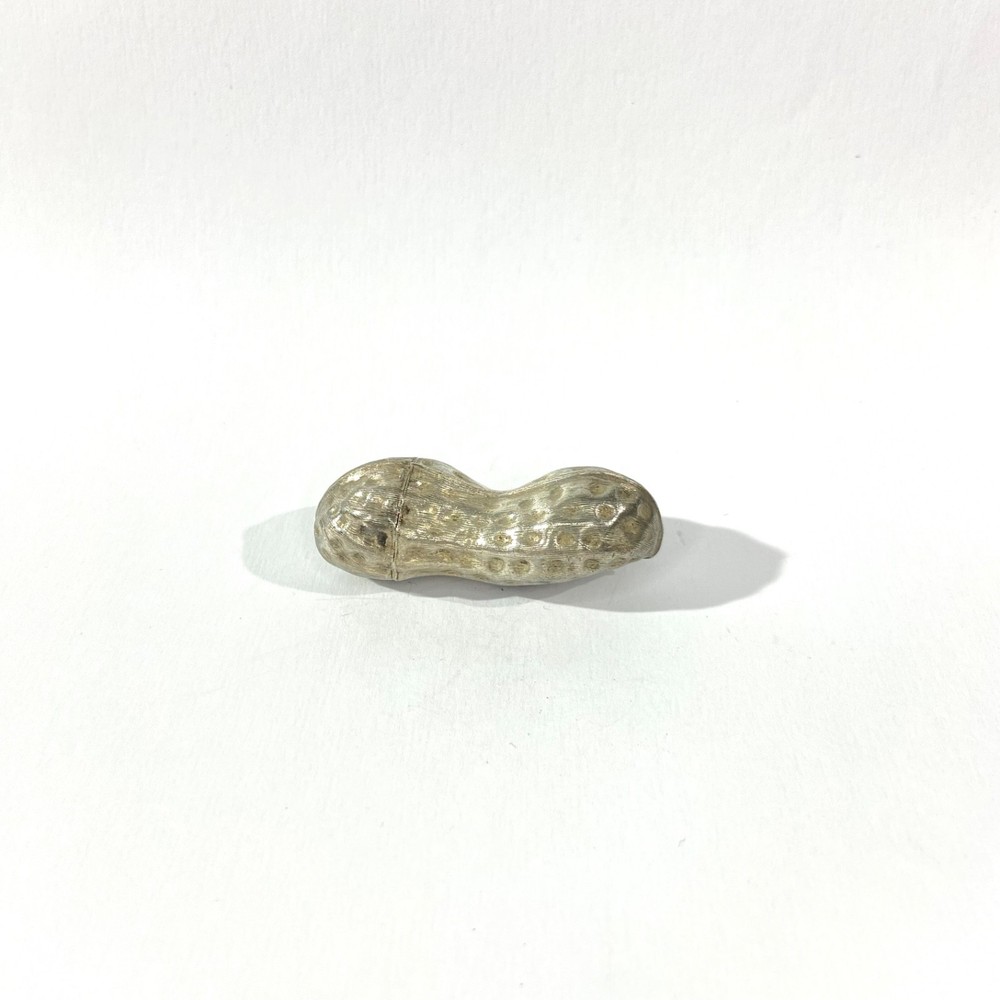 Vintage Mexican Peanut shape Sterling Silver Pill Box , hallmarked pillbox