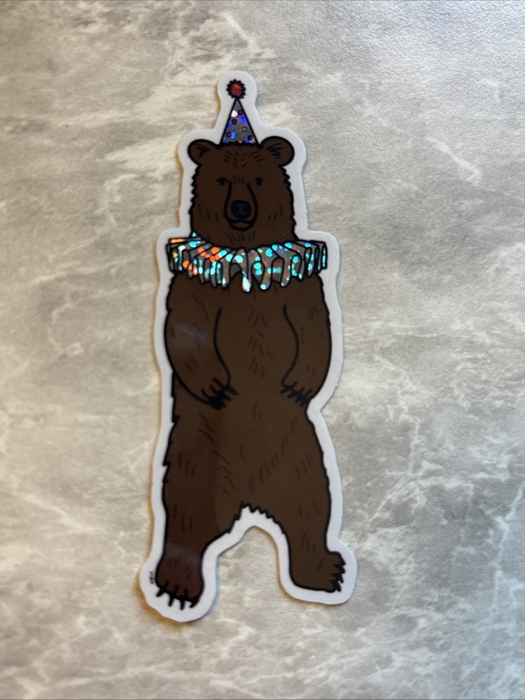 Glitter Clown Bear Sticker