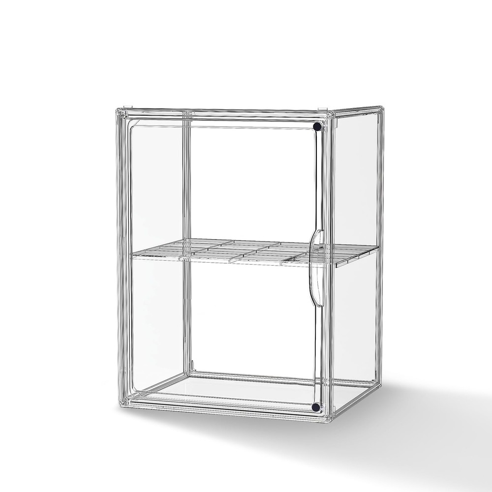 Clear Acrylic Display Case, Super Large Stackable Storage Bins Magnetic Attra...