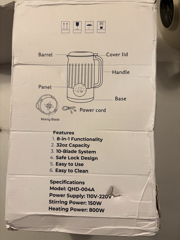 NUTRI Plant-Based Milk Maker Open Box, Mint