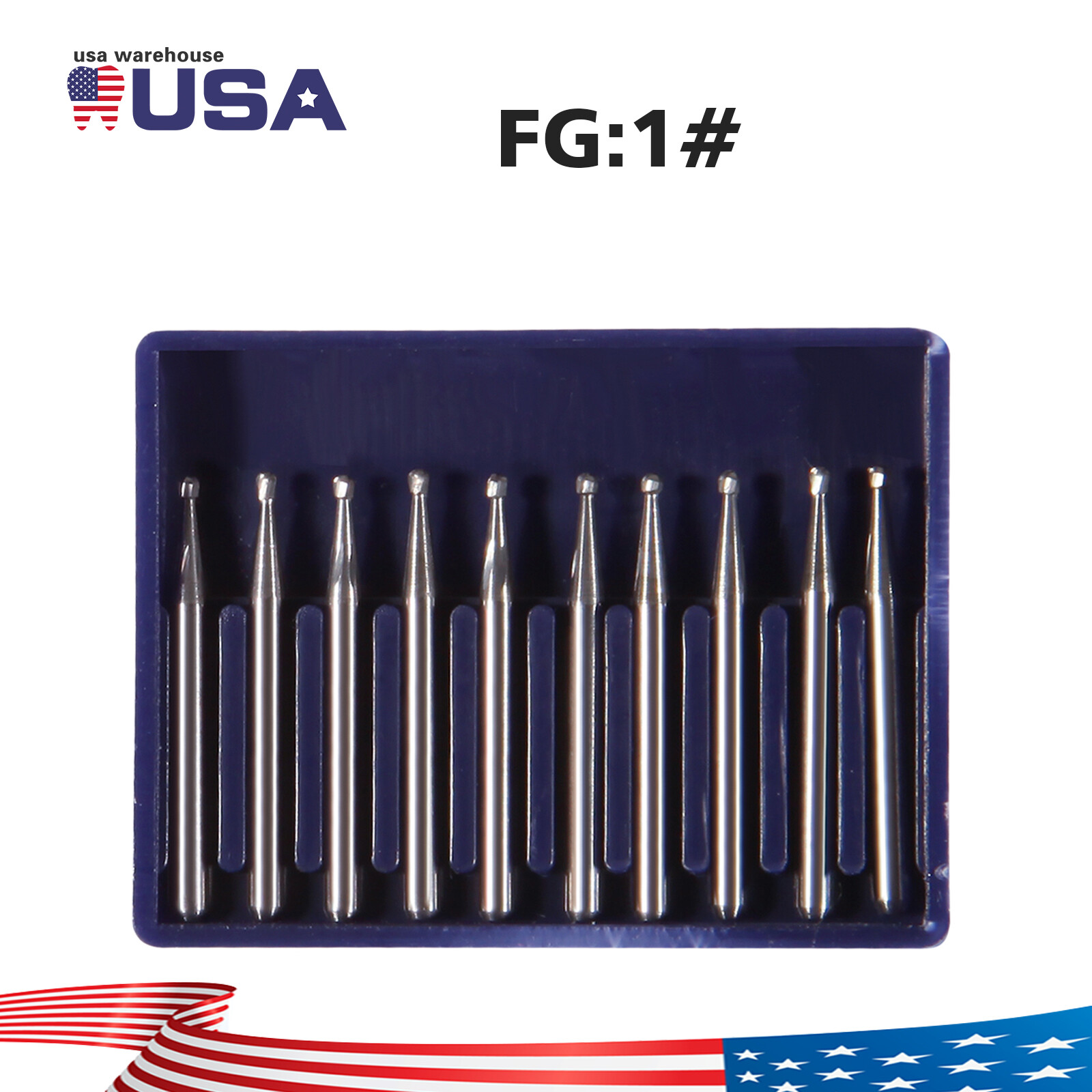 Dental FG Burs High Speed Handpiece Round Tungsten Carbide Tungsten Steel