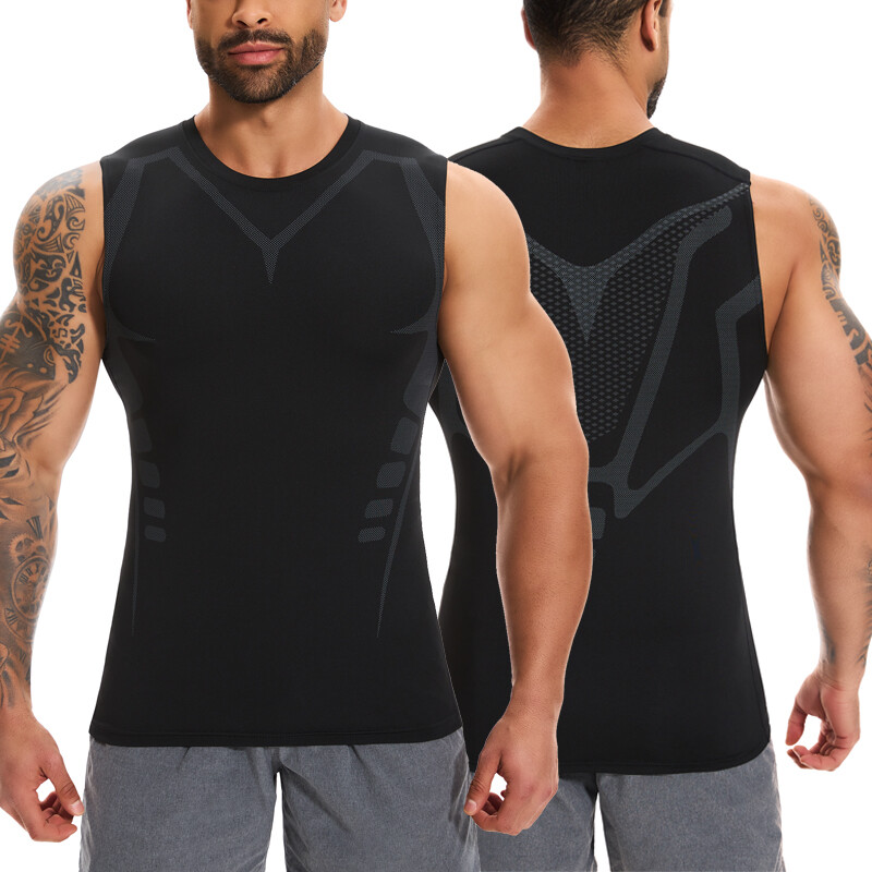 Men Athletic Compression Shirt Workout Shaperluv Tank Top Base Layer Sport Vest