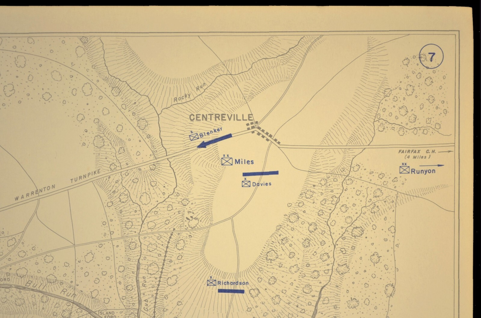First Battle of Bull Run Map Manassas Virginia July 21st 1861