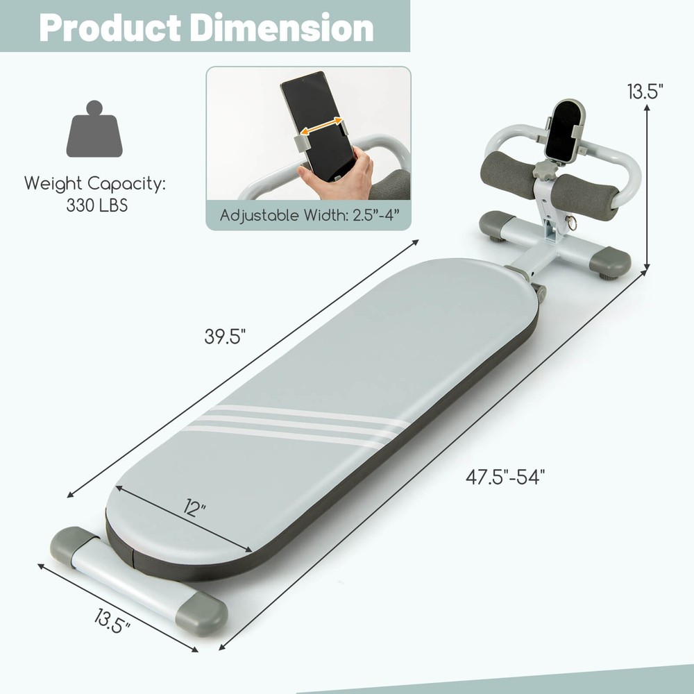 Multifunctional Sit Up Bench w/3 Gear Adjustable Angles & Adjustable Length