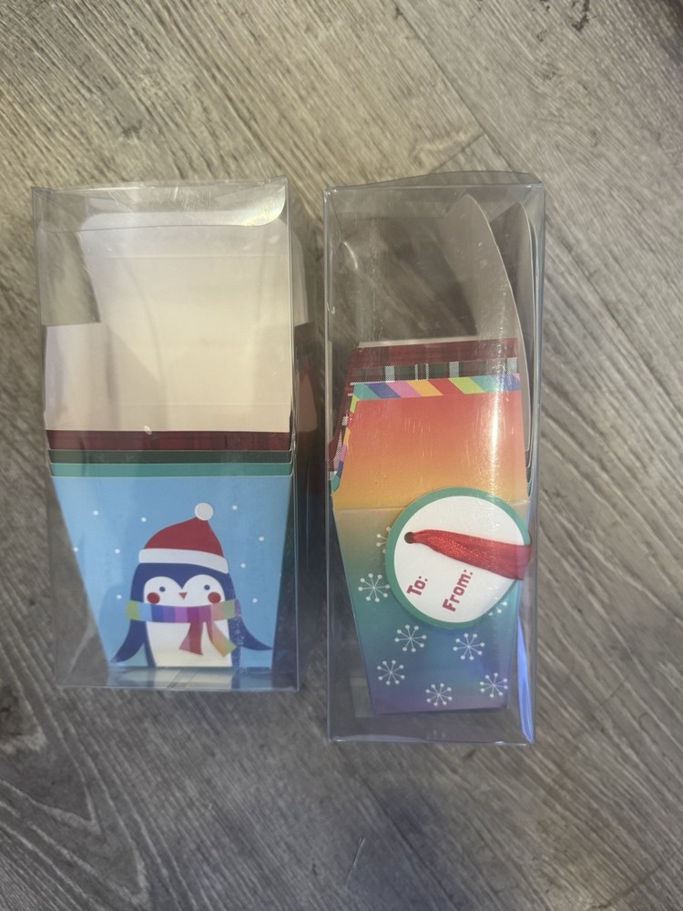 2 Pack!! Design Focus Christmas Gift Boxes. 4 Different Designs 4 Boxes Each