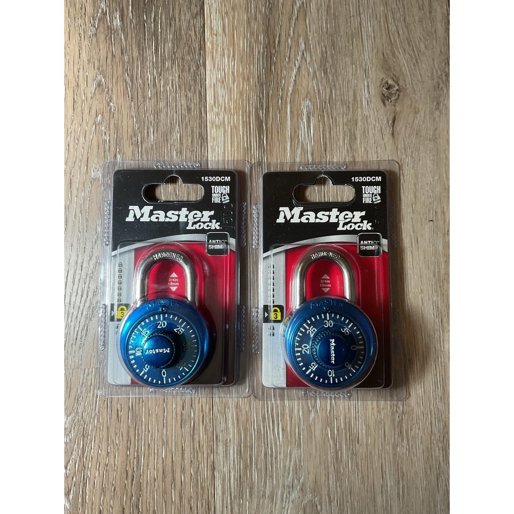 Master Lock Combination Locks Blue 2 pack New