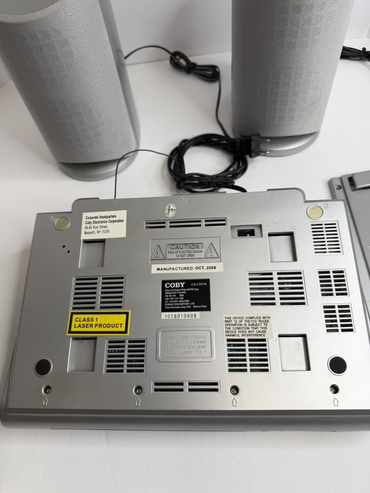 Coby CX-CD 376 Micro CD Stereo System Untested without Remote