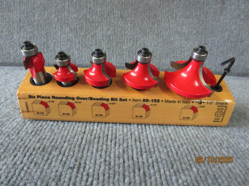 5pc Freud Rounding Over Router Bit Set