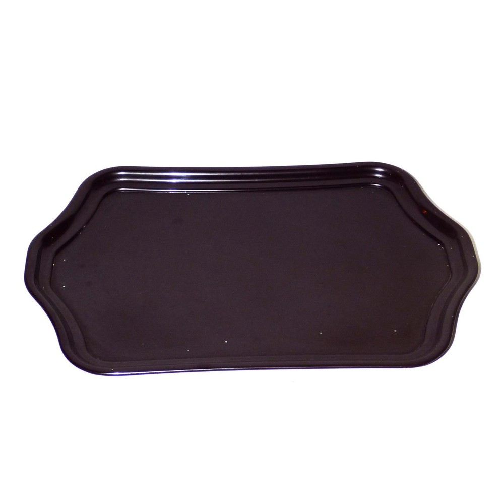 Vintage Dark Bakelite Serving Tray – Ornate Shield Shape