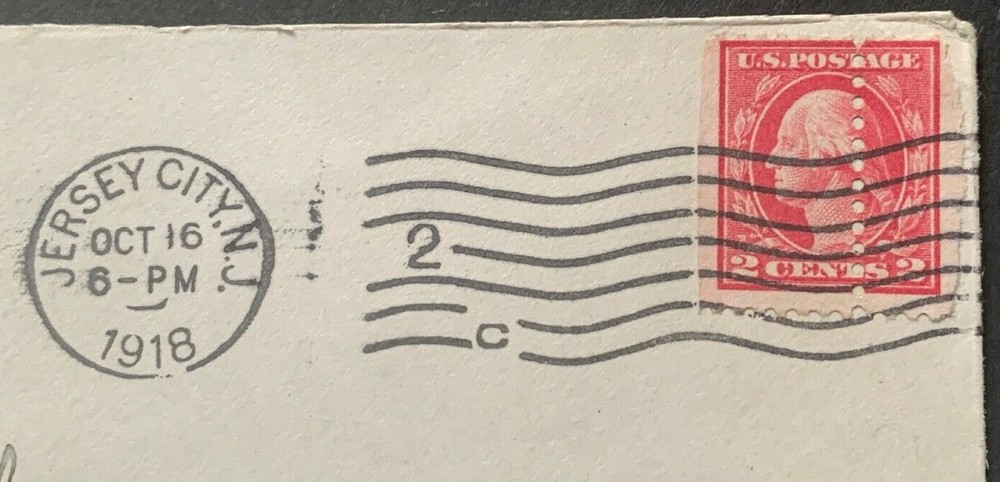 MISPERF - DRAMATIC EXAMPLE on 1918 NJ - DROP RATE Cover - MUST SEE !!