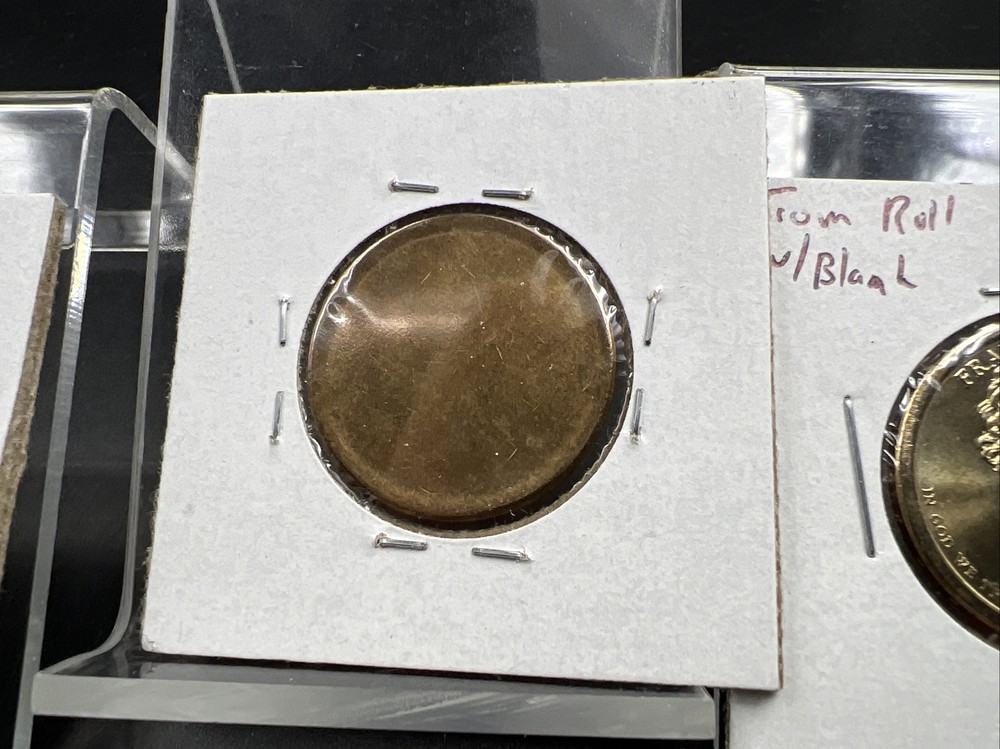 US Small Size Brass Dollar Blank Error Franklin Pierce 2010 Planchet 3 Coin Set