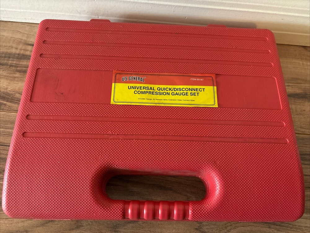 US General 95187 Universal Quick/Disconnect Compression Gauge Set Tester + Extra