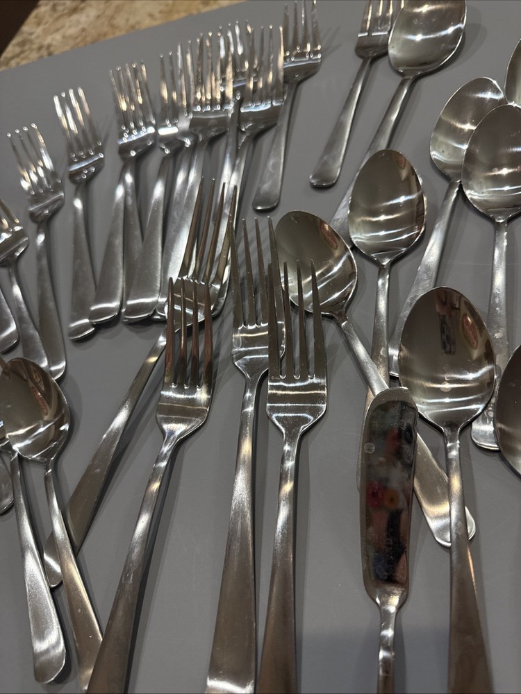 49 pcs - Pfaltzgraff Basics Stainless Satin Gotham