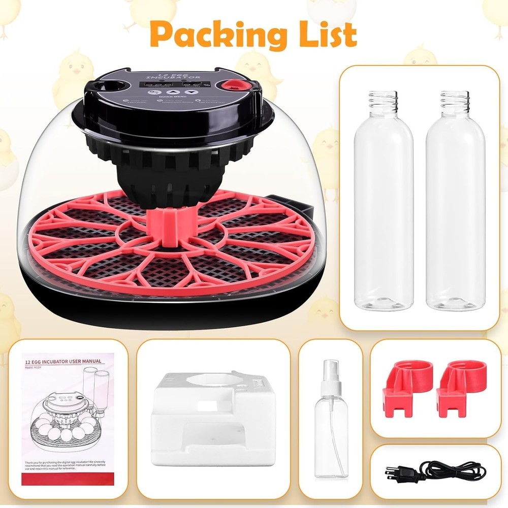 Egg Incubator, Automatic Egg Turner Egg Incubator, Automatic and Adjustable Egg