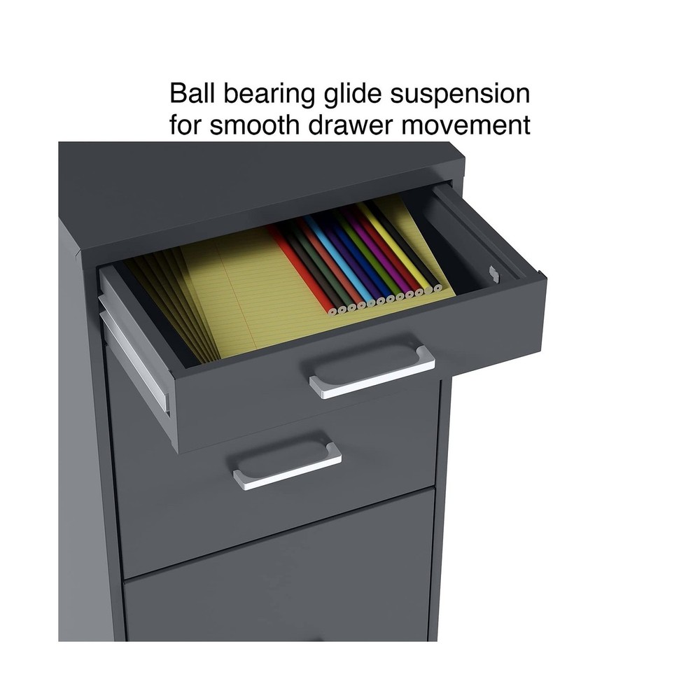 Staples 3-Drawer Vertical File Cabinet, Letter Size Documents, Lockable & Mob...