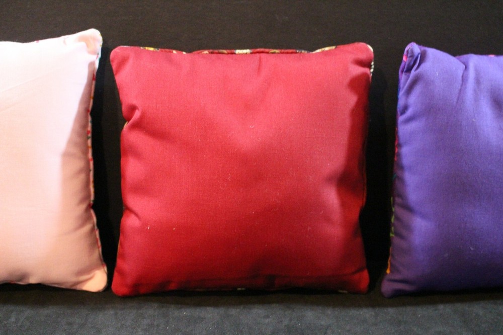 Stuffed Cross Stitch Needlepoint Pillows Mini Square Pillows - About 6" square