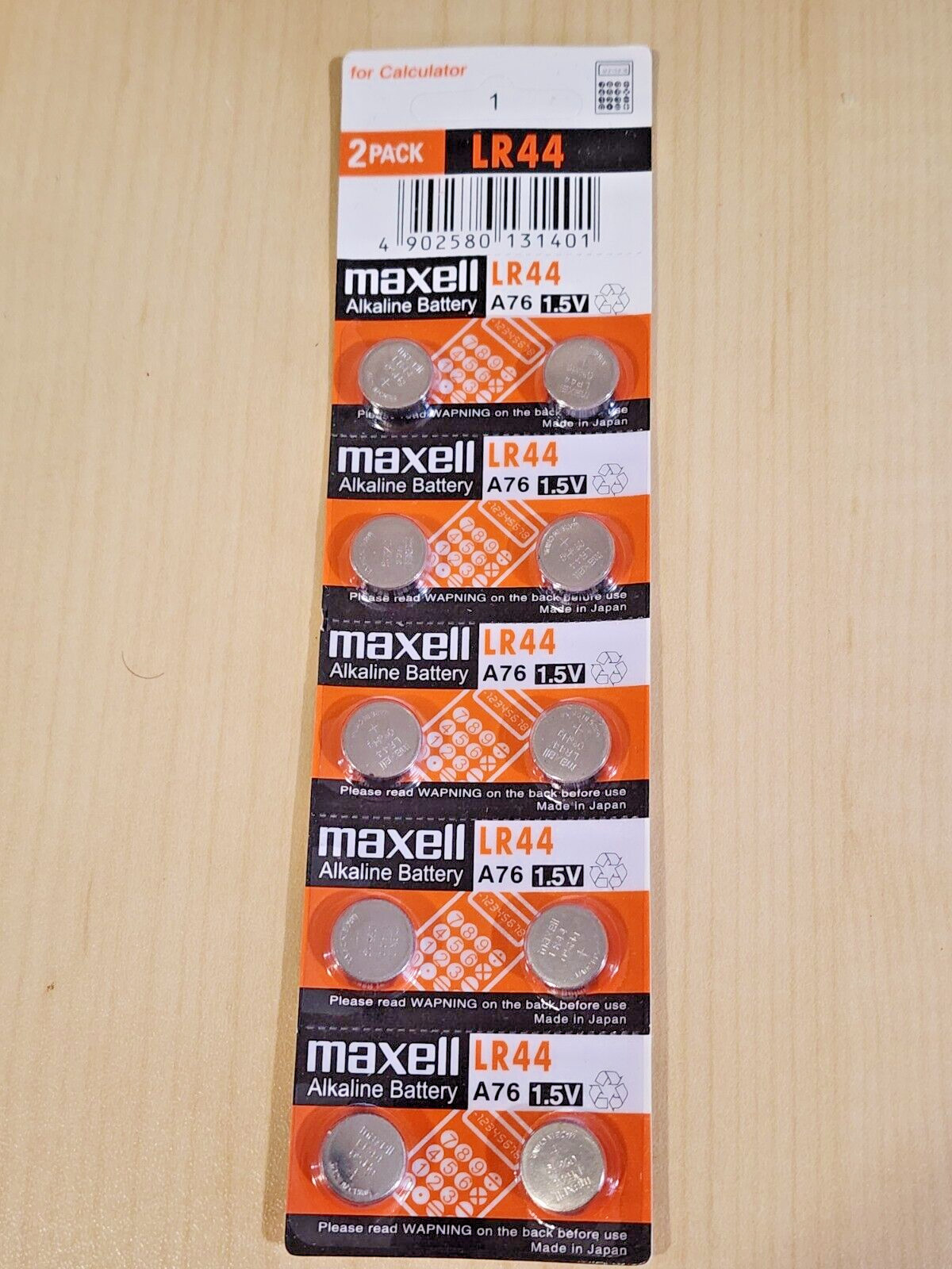 10 piece LR44 Maxell A76 L1154 AG13 357 New Alkaline Battery EXPIRE 2031