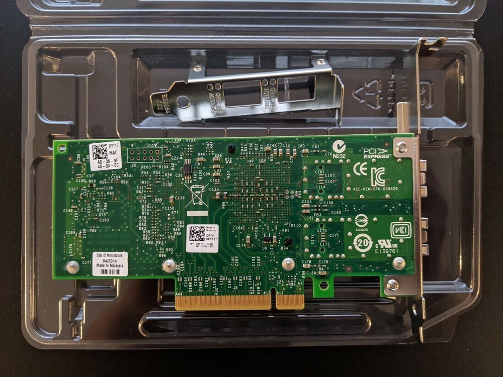 Dell INTEL X520-DA2 Server Adapter 10 Gbps Dual Port E10G42BTDA both brackets