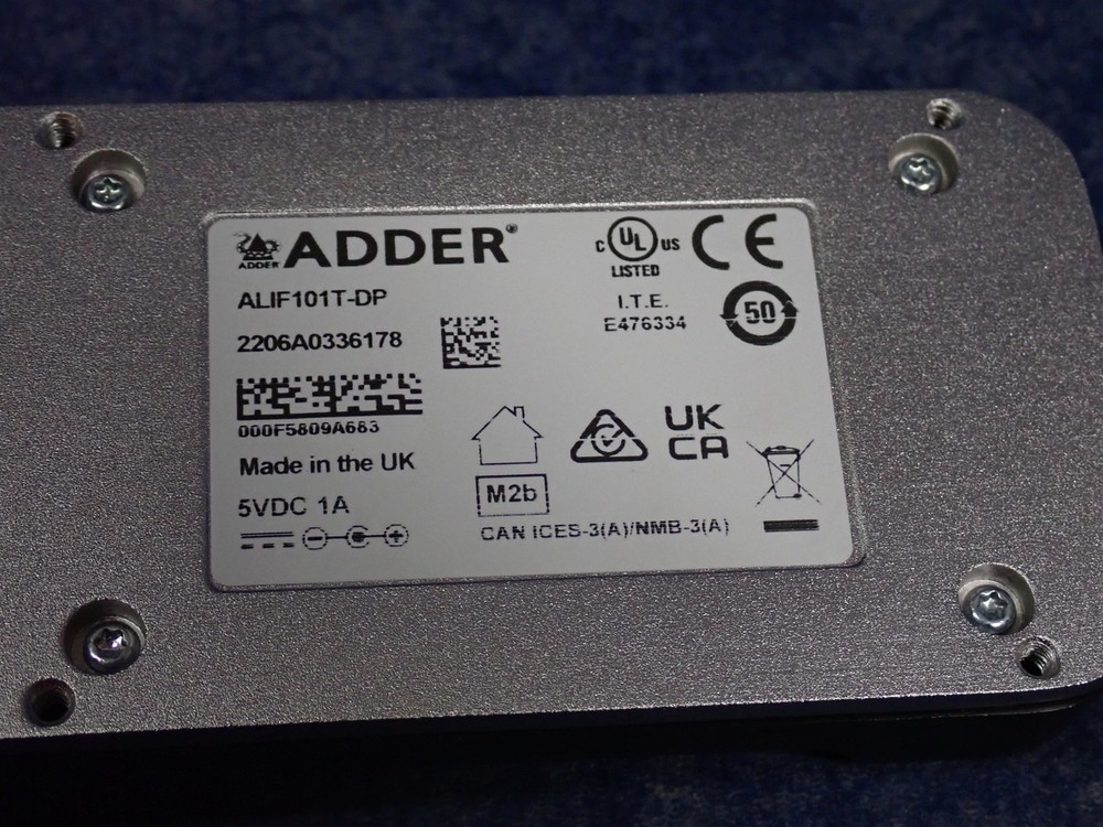 Adder ALIF101T-DP ADDERLink INFINITY 101T DisplayPort KVM Dongle (C19)