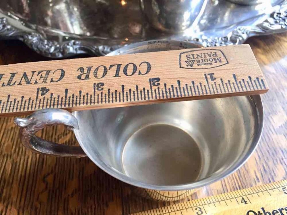 Towle Silverplate Punch Bowl Matching Tray & 9 Cups Mugs Ladle Grape Vine Design