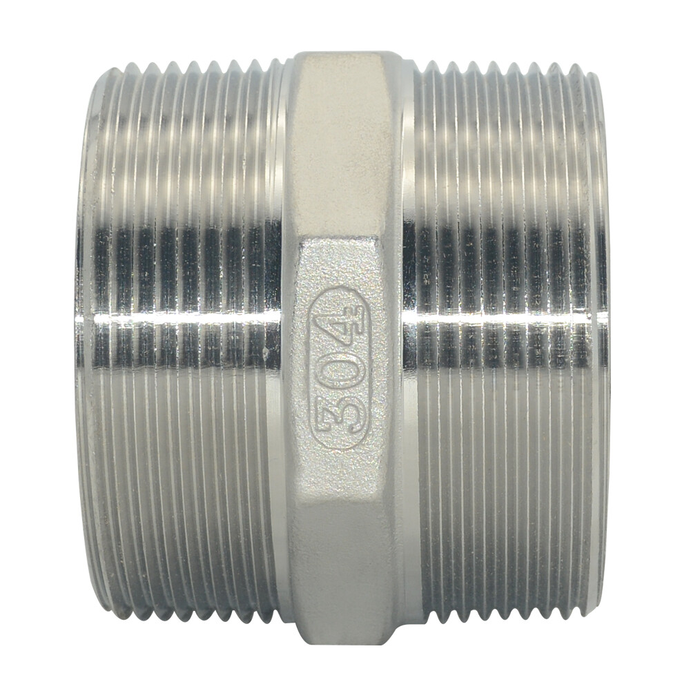 3" 3 inch NPT Stainless Steel 304 Pipe Thread Male Hex Nipple Fitting Adapter