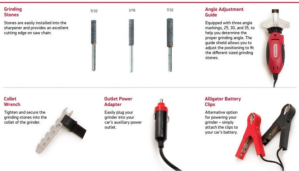 12V Electric Chain Grinder Chainsaw Sharpener Sharpening Tool 5/32" 3/16" 7/32"