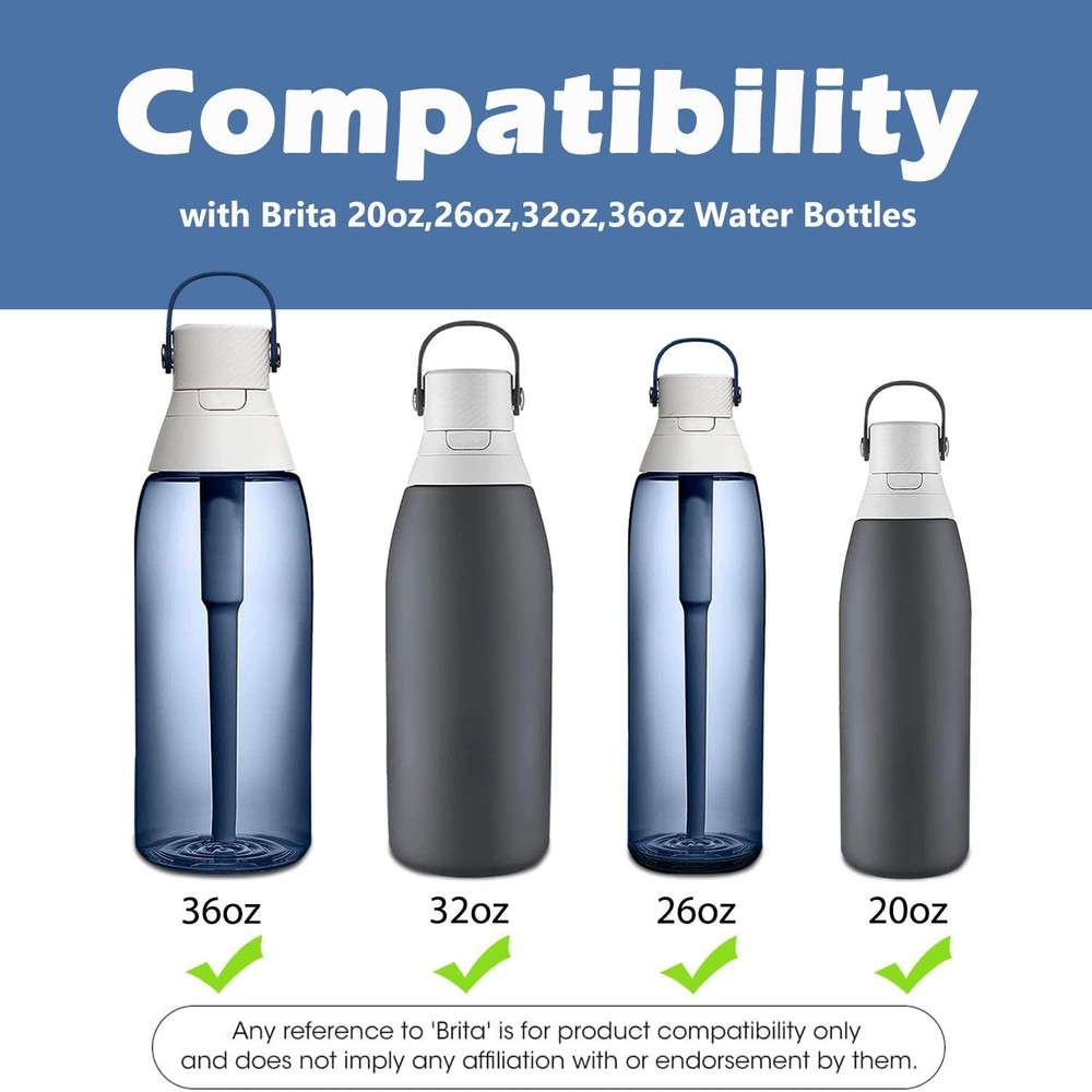 Water Bottle Mouthpiece Replacement for Brita Bottle - 3 Pack Silicone Bite Valv