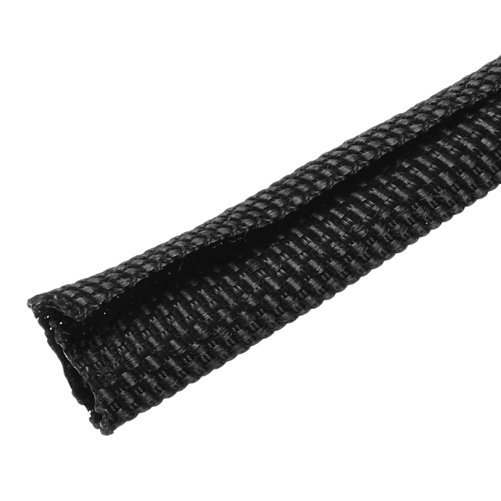 Wire Split Braided Cable Management Sleeve, Black (1/8" - 10 Feet)