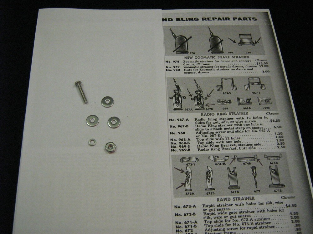 Slingerland Snare Drum Strainer / Butt End Mounting Hardware "Stainless"  L@@K !