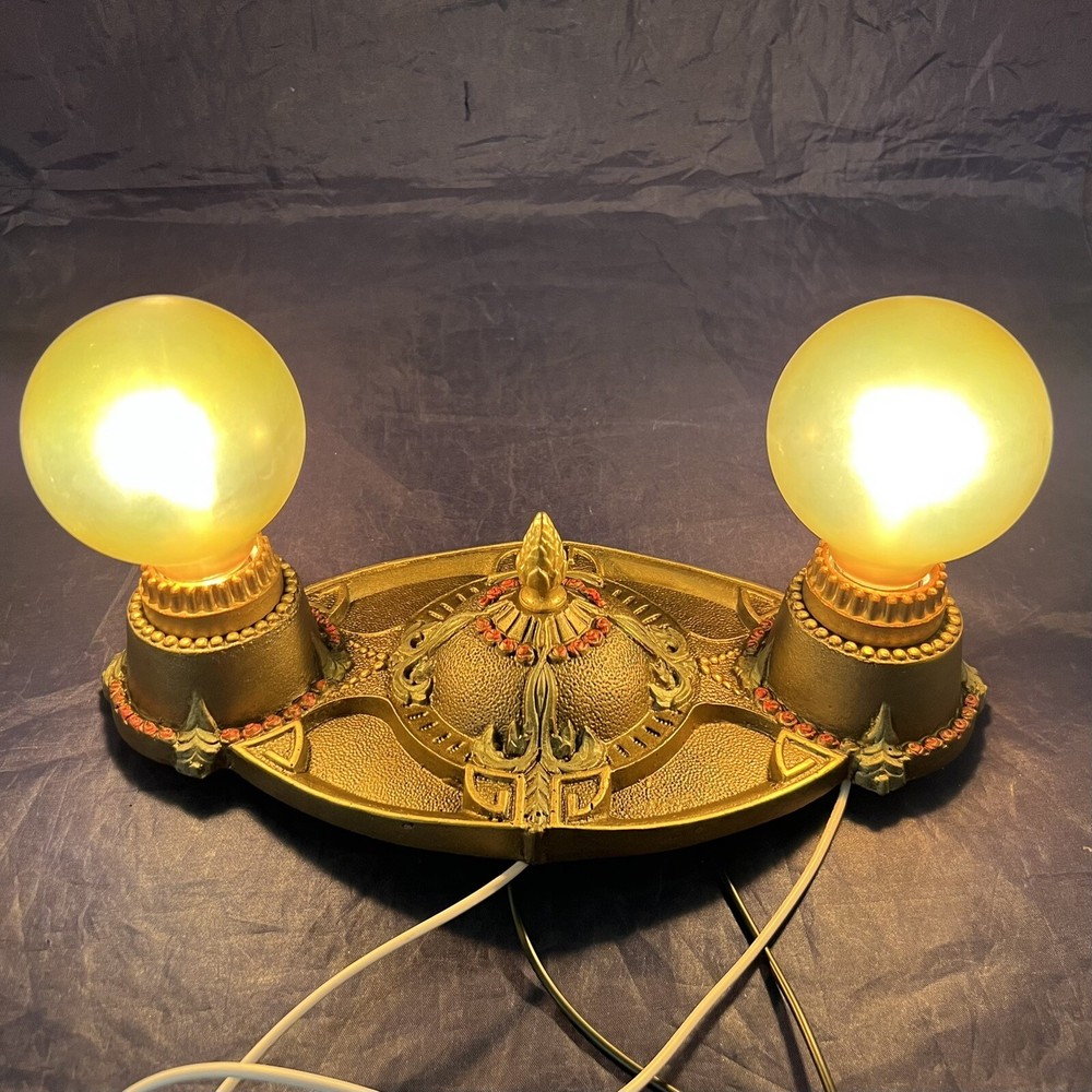 Rewired Single Flush Two Socket light Fixture beautiful Finish 16C