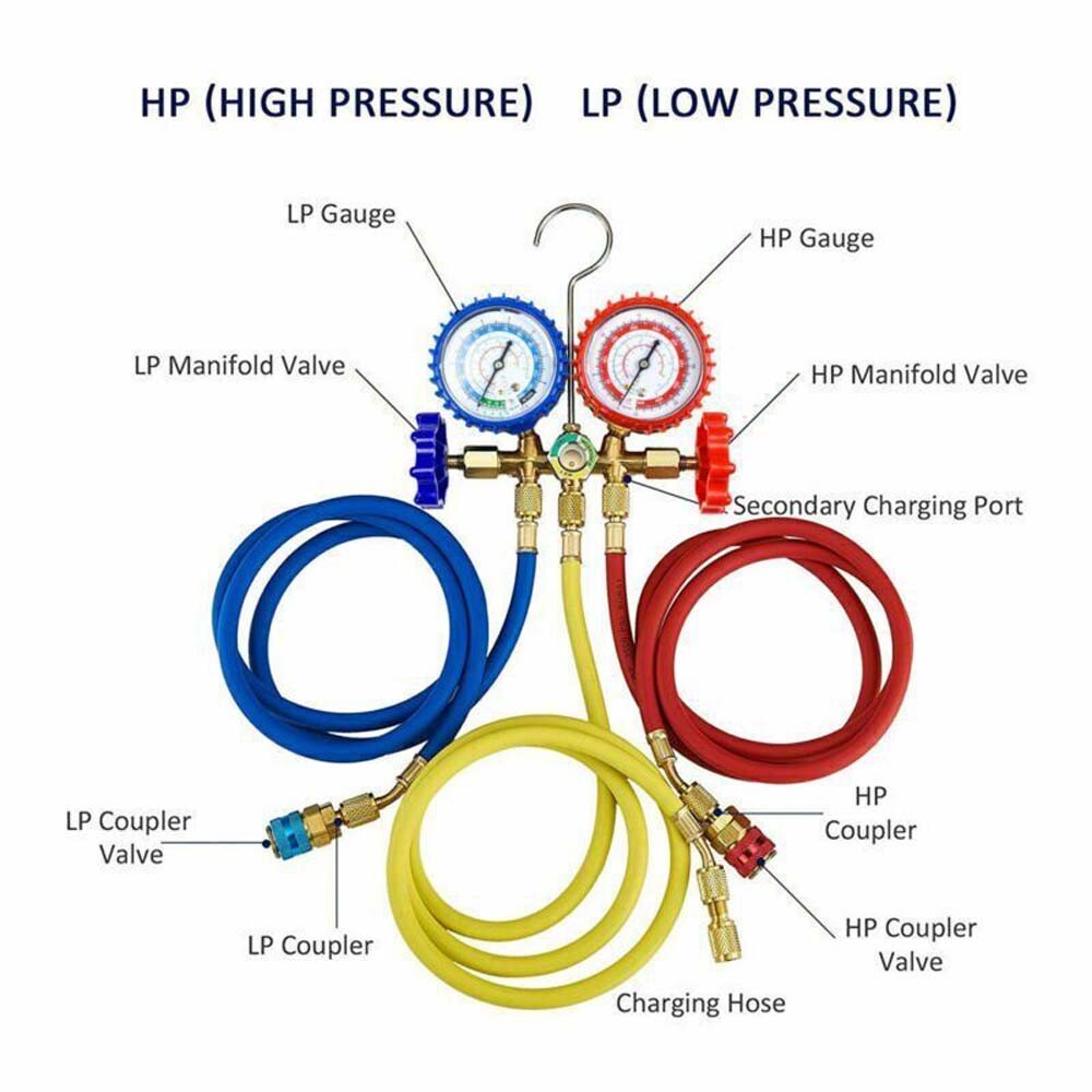 AC Diagnostic Manifold Gauge Set Charging Hose