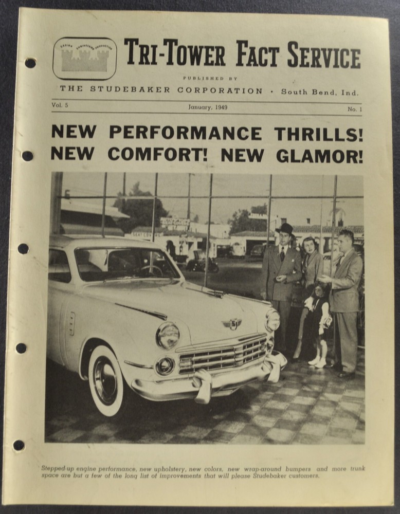 1949 Studebaker Sales Training Bulletin Commander Champion Excellent Original 49