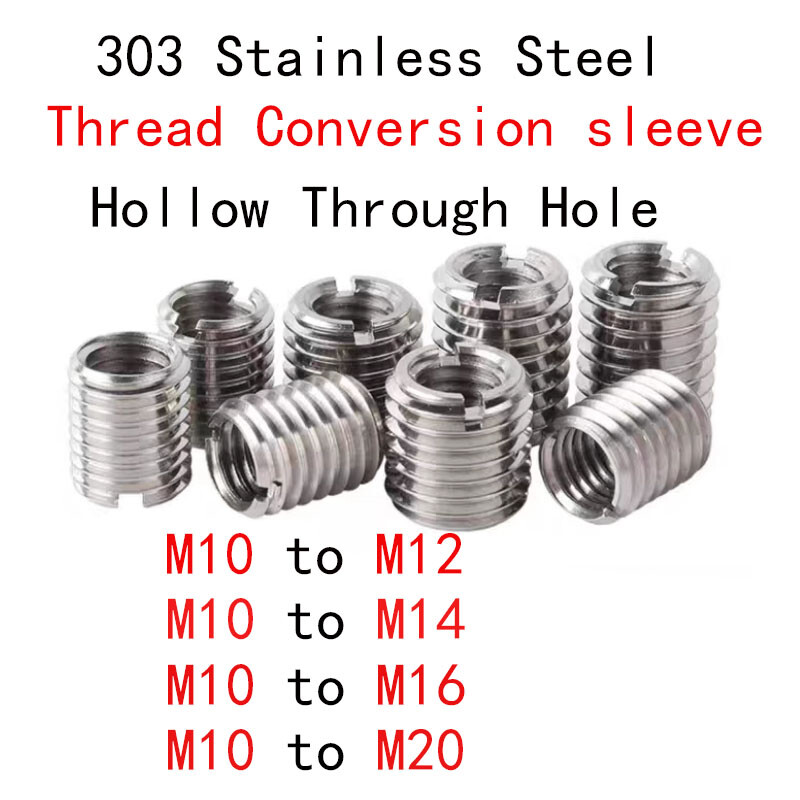 M10-M12-M20 inner outer threads SUS303 slotted Nut Reducer Thread Conversion