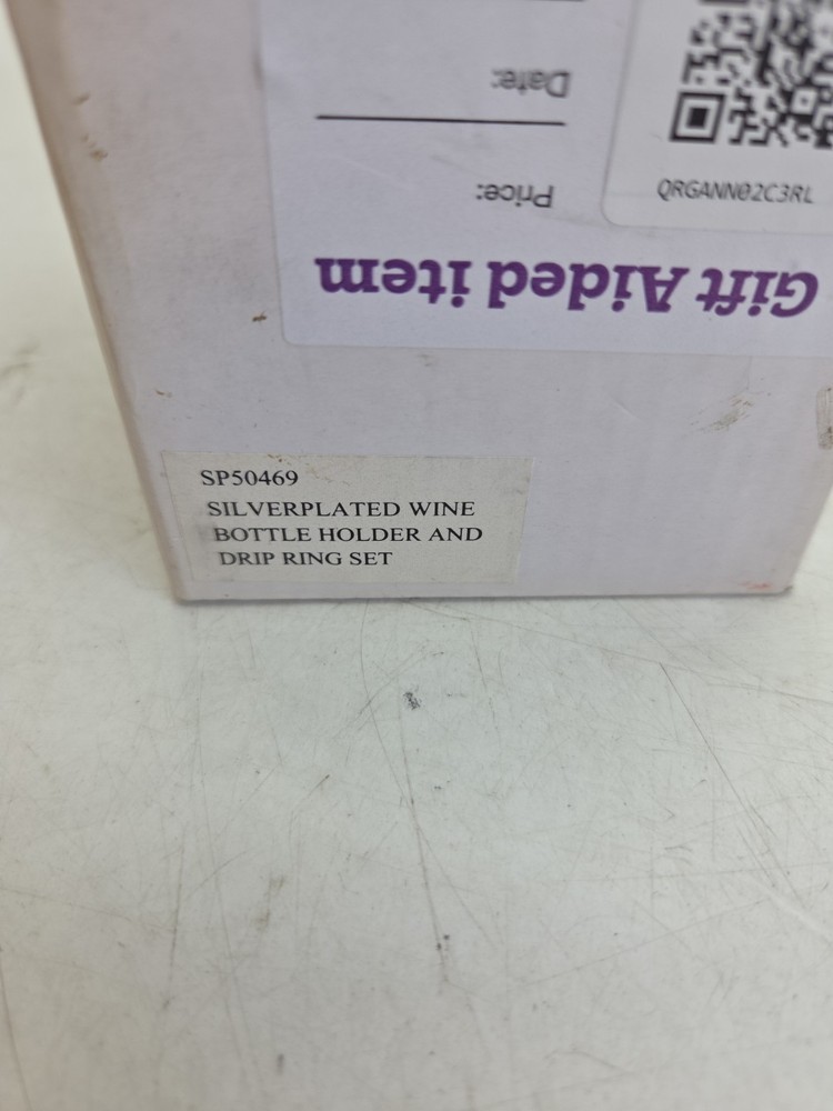 Roberts and Dore Silver plated Wine bottle holder Drip Ring Missing from the set