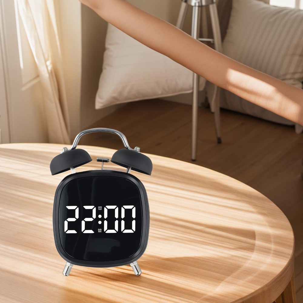 Peaceful Environment Digital Clock USB Powered Alarm Mechanical Ringing Sound