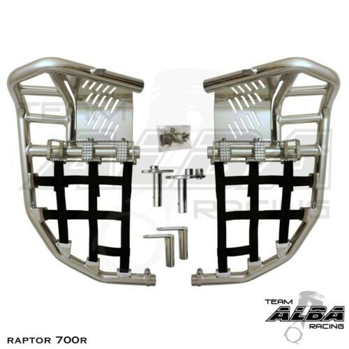 Raptor 700  Nerf Bars  Pro Peg  Heel Gaurds  Alba Racing  Silv Blk 197 T7 SB