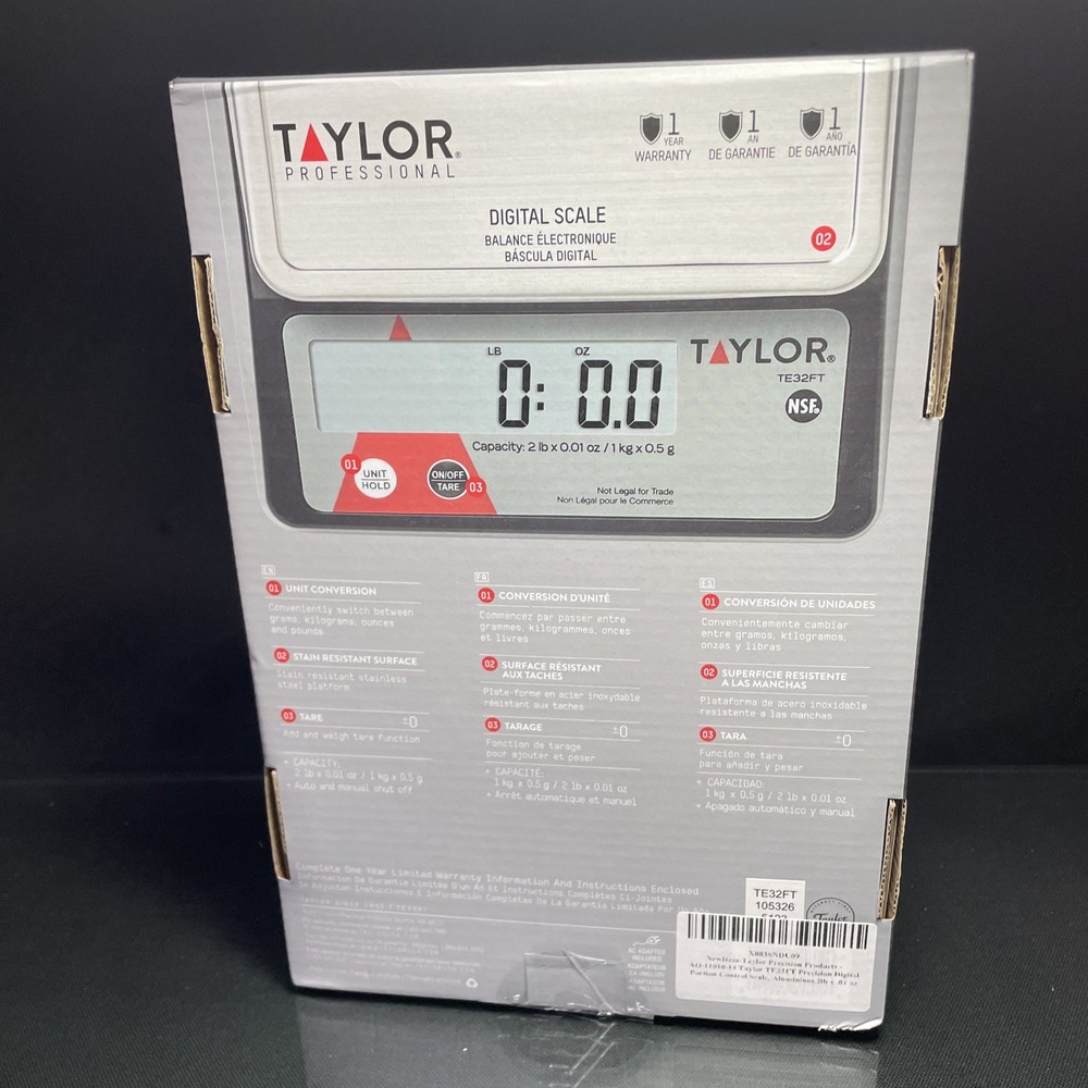 Control Kitchen Scale Compact Digital Portion Universal AC Adapter Included