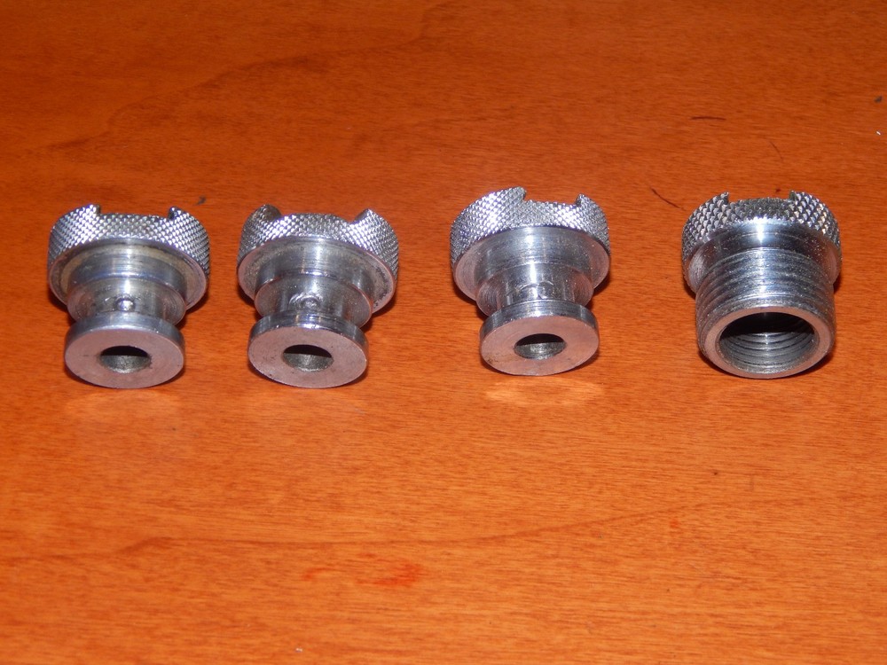 (4) Unbranded Herters reloading press shell holders 1 threaded