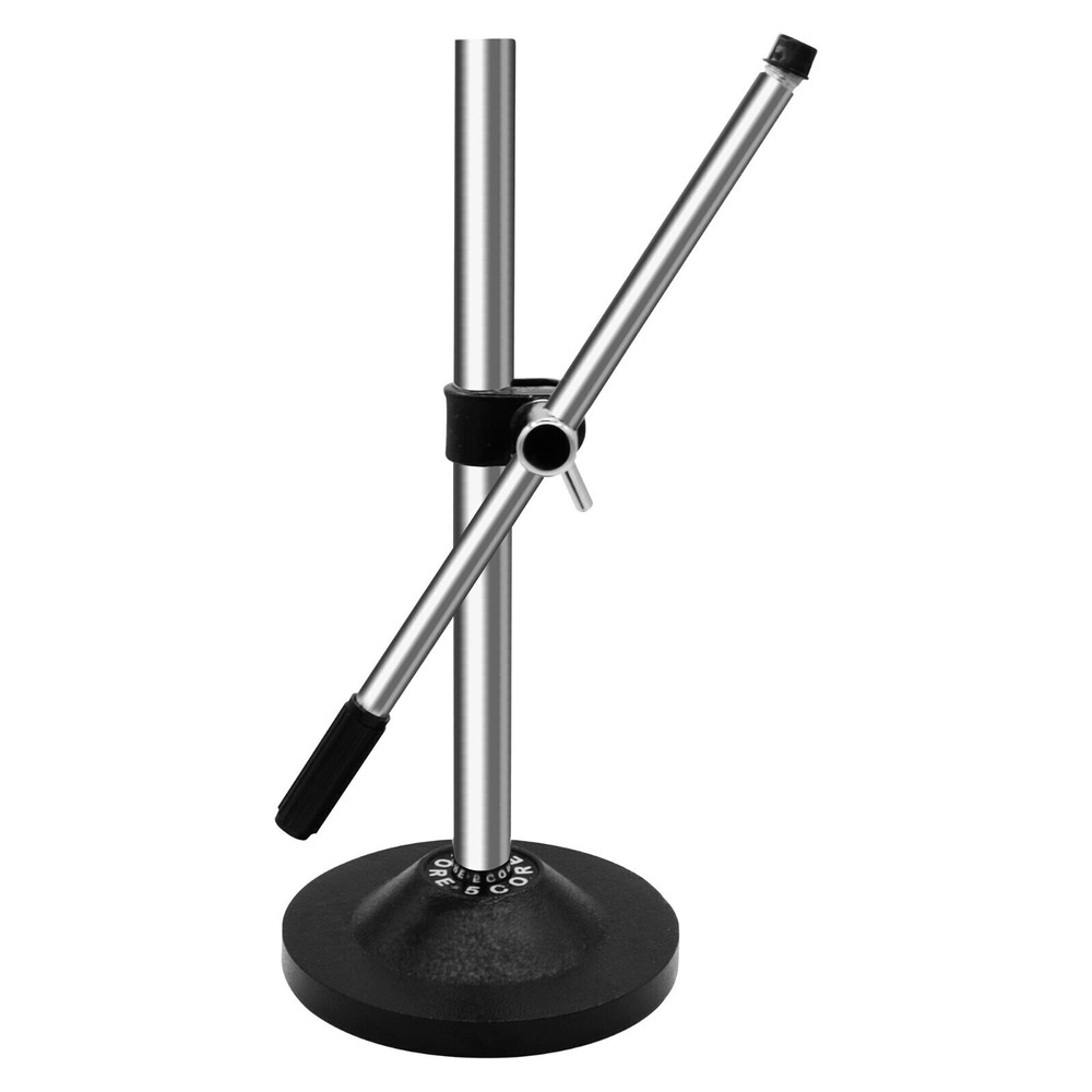 5Core Adjustable Microphone Stand Chrome Round Base Tabletop DESKTOP , Foldable