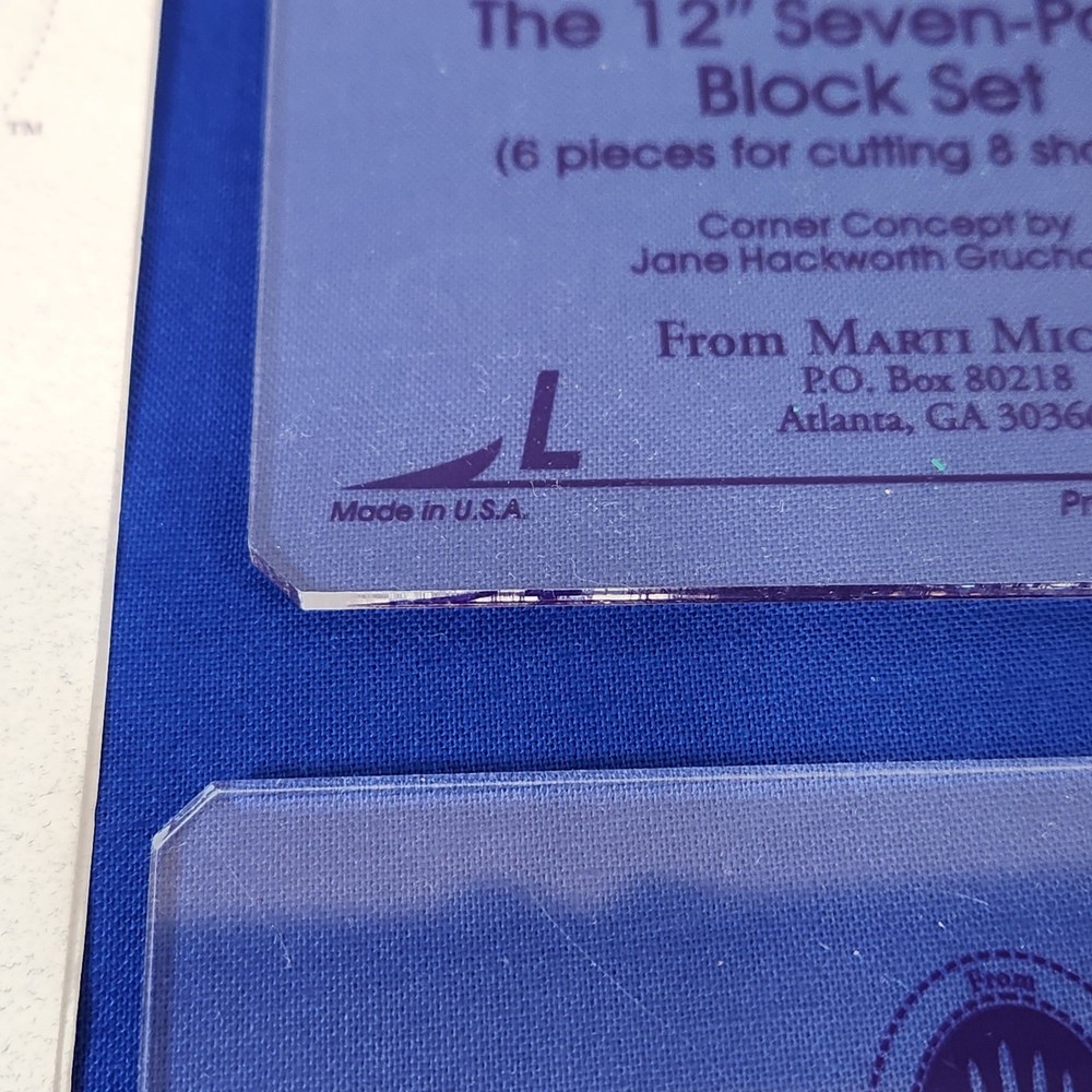 Marti Michell Perfect Patchwork Templates Set L 12 Inch Seven-Patch Block 8954