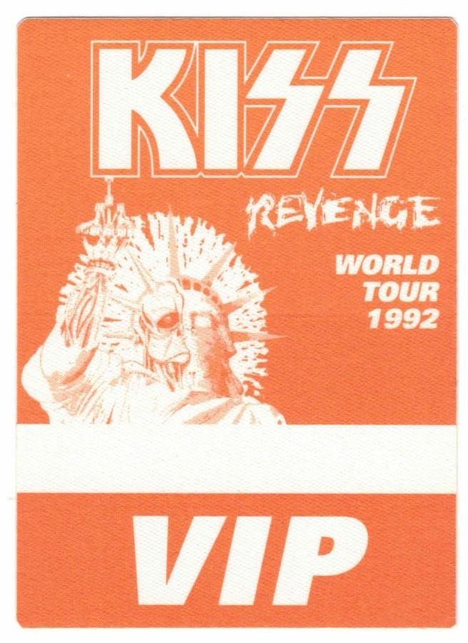 Kiss Revenge World Tour 1992. Orange VIP Cloth Backstage Pass. OTTO