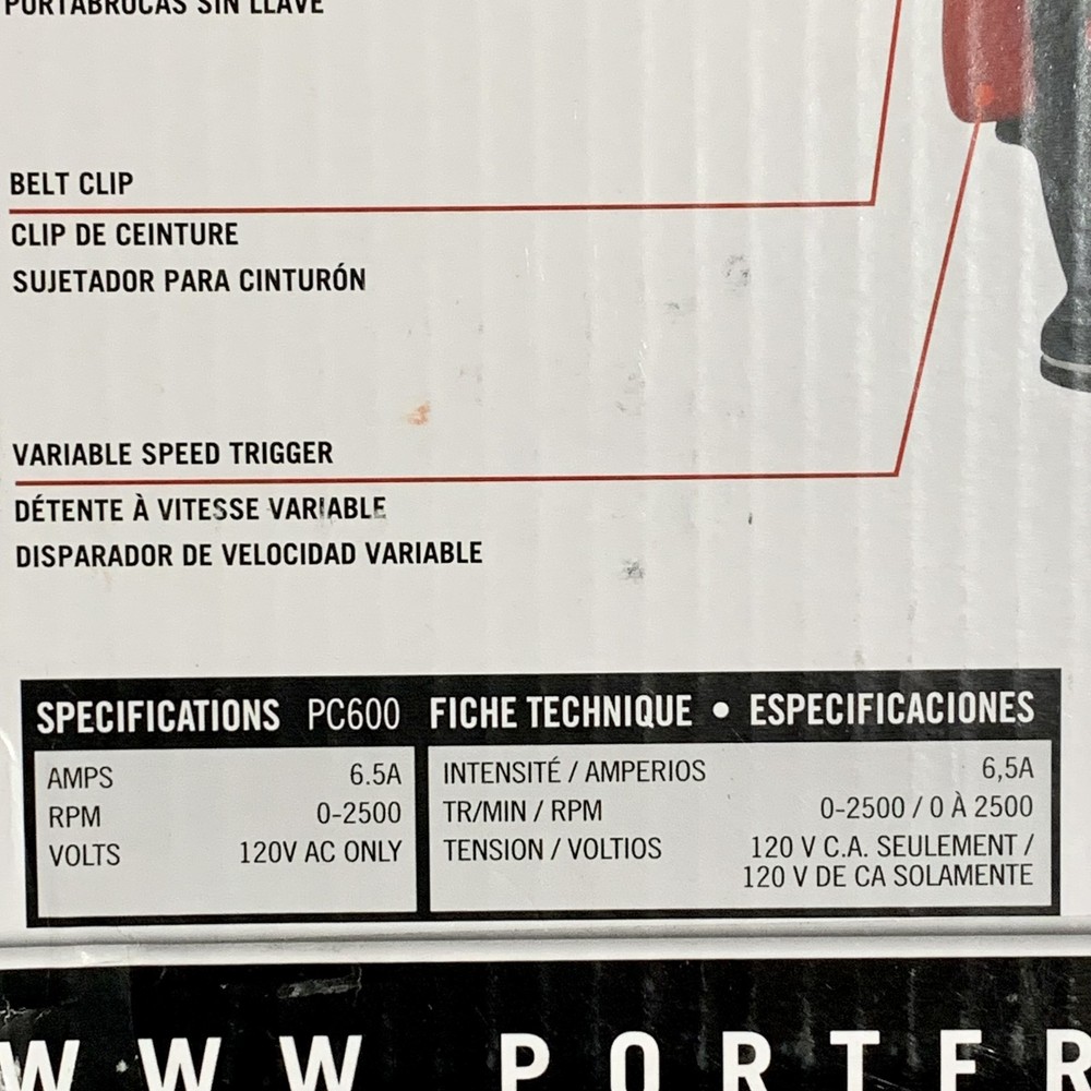 PORTER-CABLE PC600D 6-Amp 3/8-Inch Variable Speed Electric Keyless Corded Drill