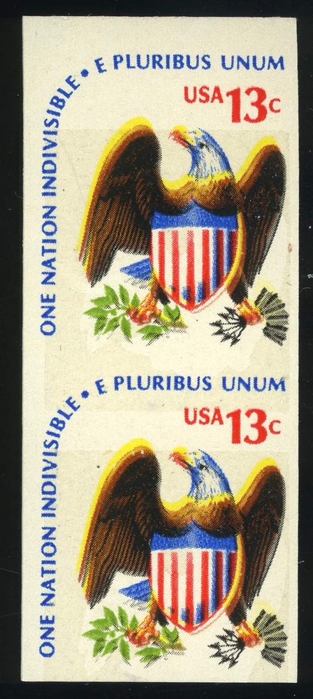 US #1596a  13¢ Eagle imperf pair, VF NH MNH