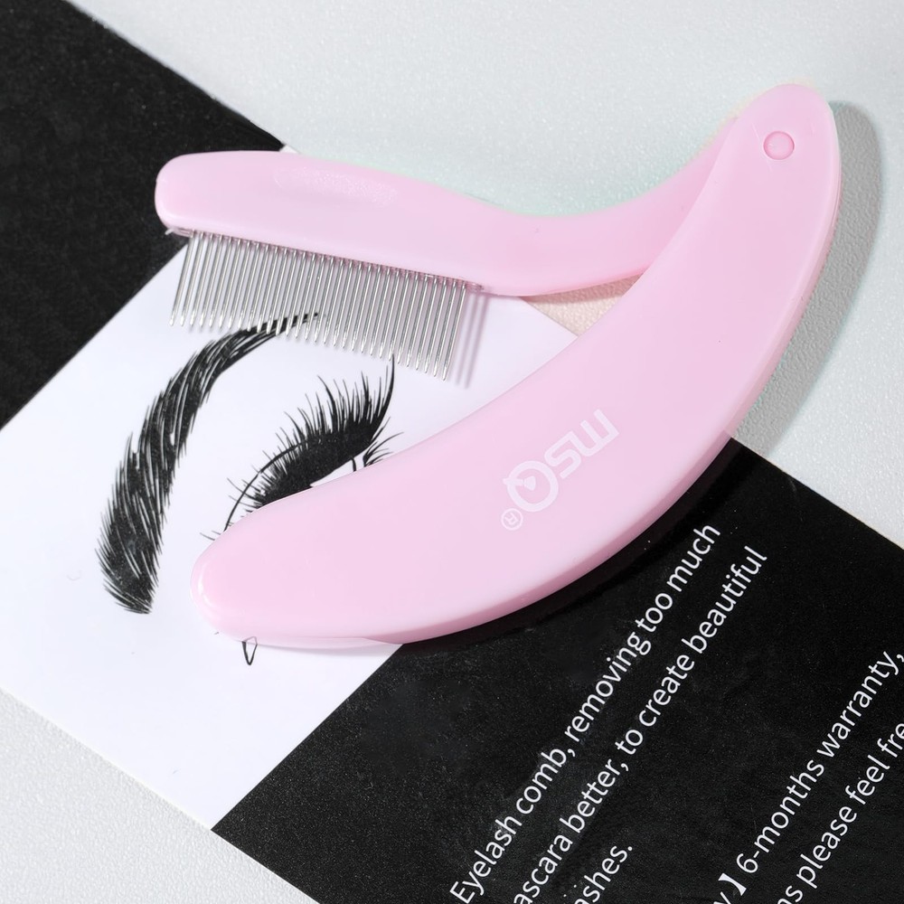 Eyelash Comb MSQ Separator Tool Folding Pink